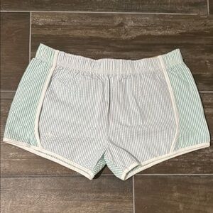 Lily Grace Green and White Shorts with Color Blocking